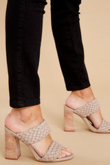 1 Tielo Taupe Heeled Sandal at reddress.com