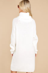 8 Shift In The Wind White Sweater Dress at reddress.com