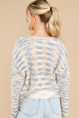8 Over The Moon Dusty Blue Multi Sweater at reddress.com