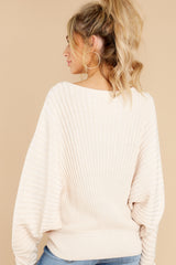 7 News For You Cream Sweater at reddress.com