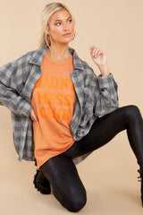 1 To The Point Grey Plaid Top at reddress.com