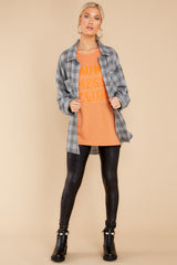 2 To The Point Grey Plaid Top at reddress.com