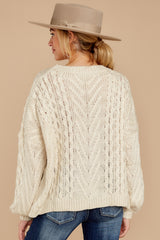 8 The Maine Attraction Cream Cable Knit Sweater at reddress.com