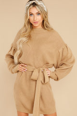 1 Impeccable Style Camel Sweater Dress at reddress.com