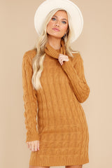 7 Season's Greetings Camel Sweater Dress at reddress.com