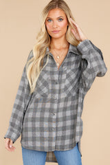 4 To The Point Grey Plaid Top at reddress.com