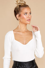 7 Uptown Style White Sweater at reddress.com