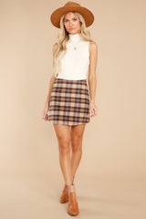 3 Strut In Style Brown Plaid Skirt at reddress.com