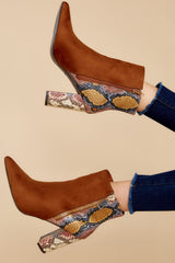 1 Your Next Step Cognac Two Tone Ankle Booties at reddress.com