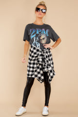 3 Chasing Cities Black And White Plaid Top at reddress.com