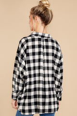 9 Chasing Cities Black And White Plaid Top at reddress.com