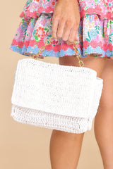 A Little Forever White Straw Bag - Red Dress