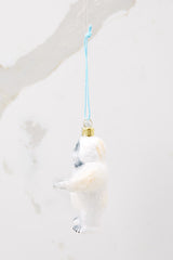Abominable Snowman White Ornament - Red Dress