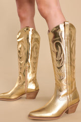 Agency Gold Western Boots - Red Dress