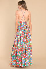 All For Love Blue Multi Floral Maxi Dress - Red Dress