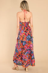 Alluring Dream Multi Floral Print Maxi Dress - Red Dress