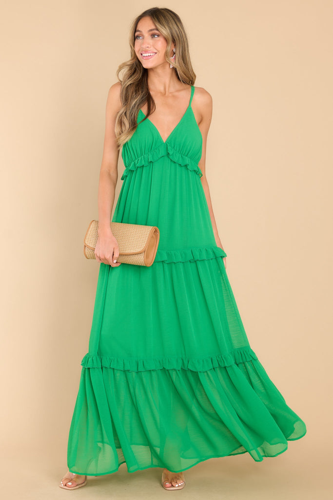 1 Skip In My Step Green Maxi Dress at reddress.com