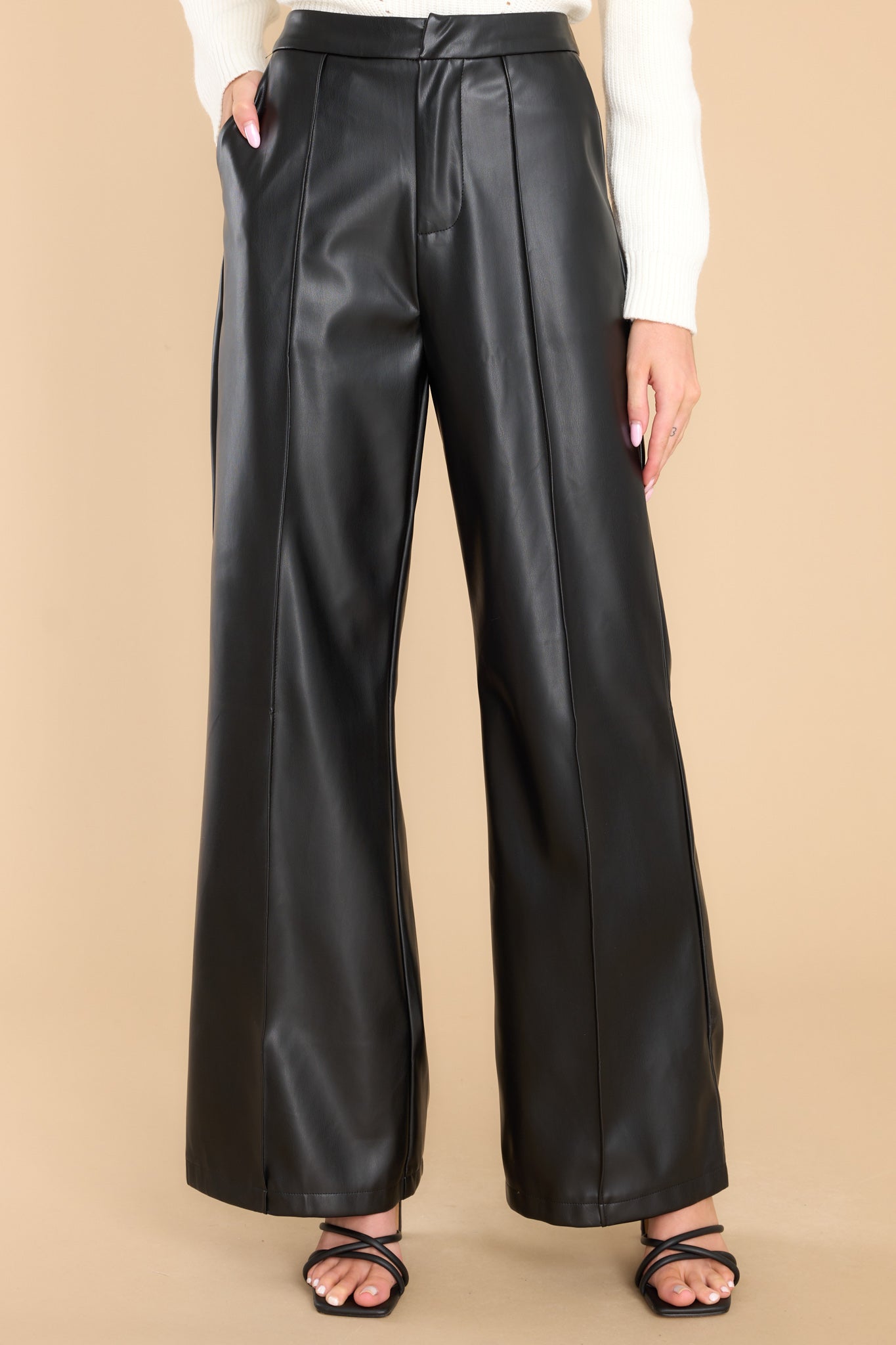 Stylish Black Leather Pants - All Bottoms | Red Dress