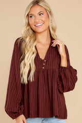 Be My Guest Brown Top - Red Dress
