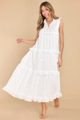Beauty Comes From Within White Midi Dress - Red Dress