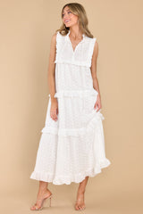 Beauty Comes From Within White Midi Dress - Red Dress