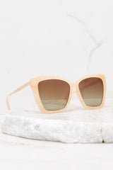 Becky II Citrine Pearl Taupe Flash Sunglasses - Red Dress