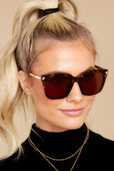 Bella IV Amber Tortoise Brown Sunglasses - Red Dress