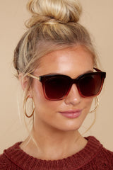 Bella Taupe Ombre Gradient Sunglasses - Red Dress