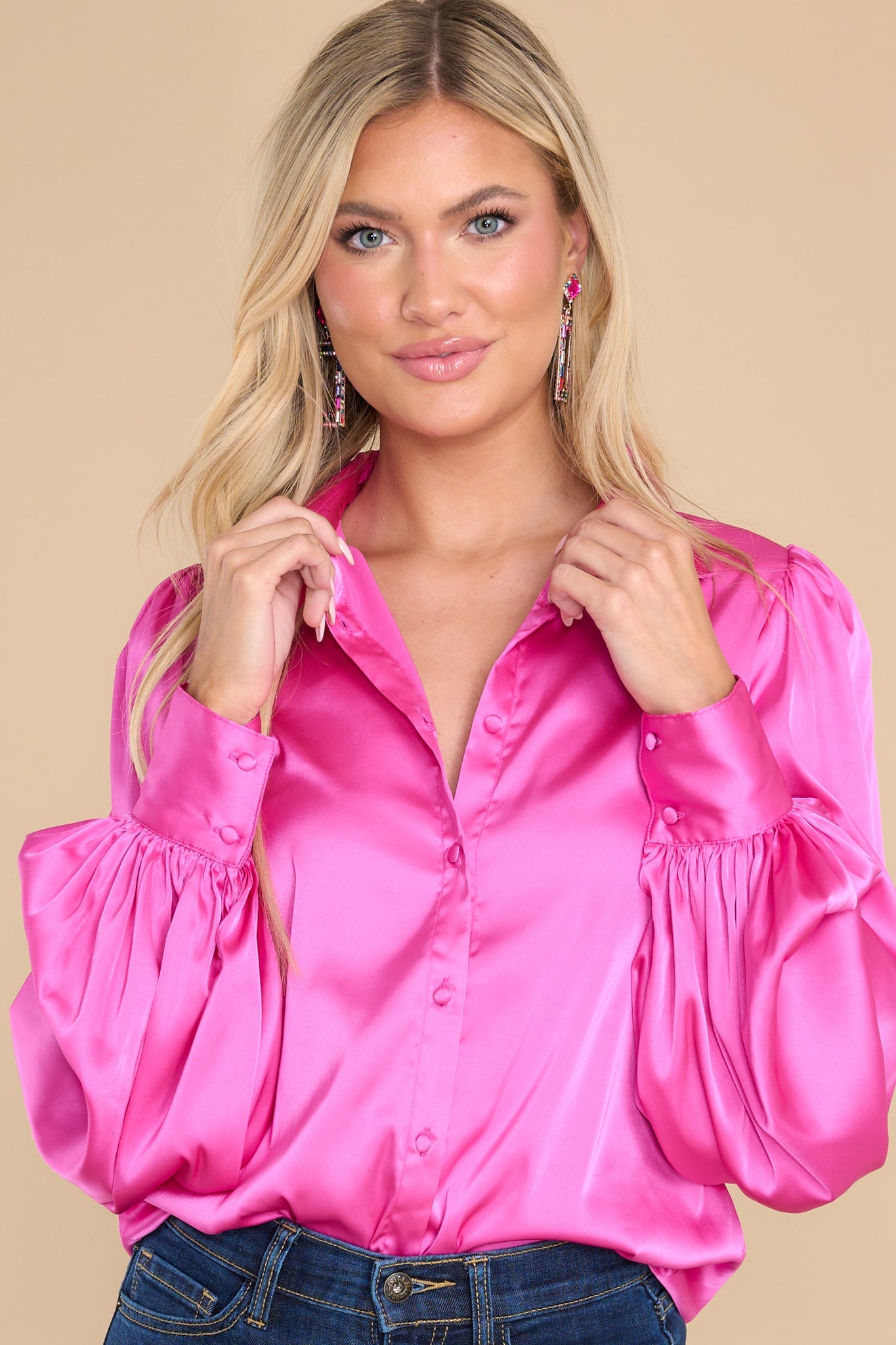 Blessed Events Hot Pink Top - Red Dress