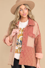 Bloom Into Beauty Clay Colorblock Jacket - Red Dress
