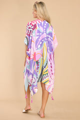 Bright Eyed Babe Purple Print Cover Up - Red Dress