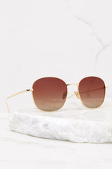 Brinkley Gold Brown Fade Sunglasses - Red Dress