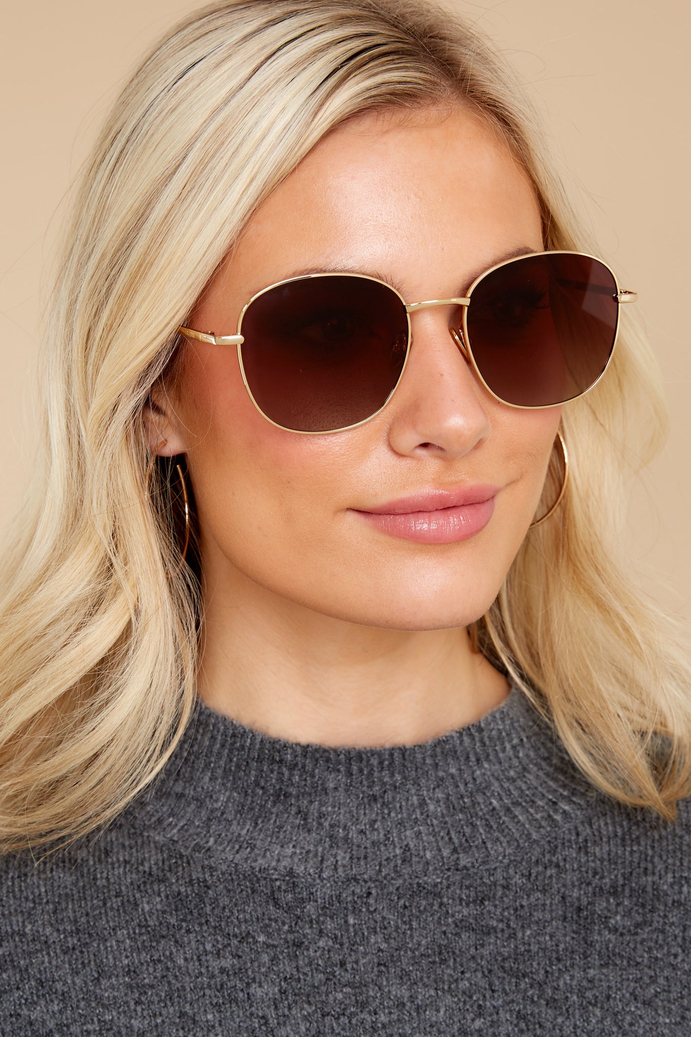 Brinkley Gold Brown Fade Sunglasses - Red Dress