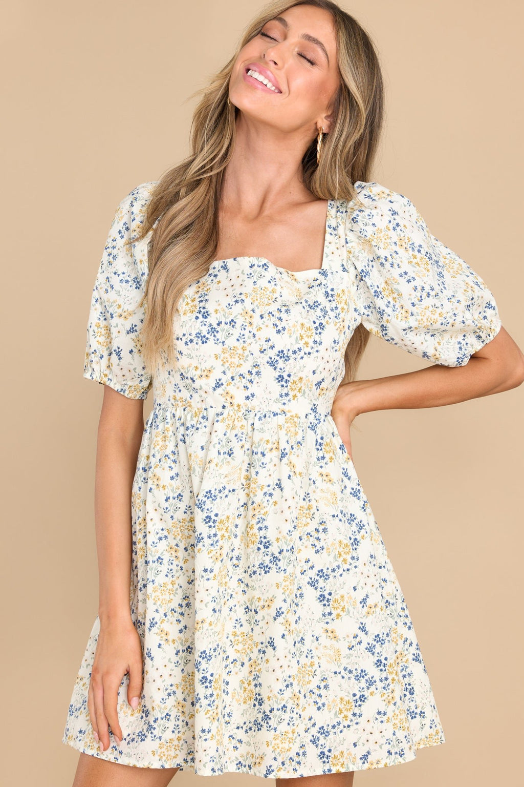 Adorable White Floral Mini - Casual Dresses | Red Dress