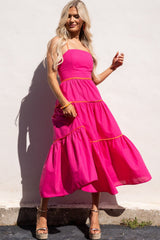 Can't Be Replaced Fuchsia Dress - Red Dress