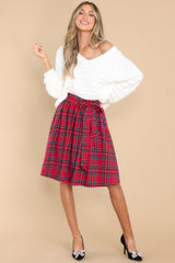 Captivating Beauty Red Multi Plaid Skirt - Red Dress