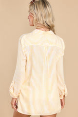 Carefree Nights Yellow Striped Top - Red Dress
