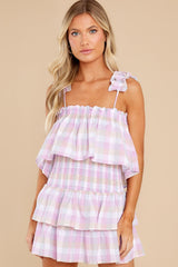 Change Your Tune Pink Plaid Cotton Two Piece Set - Red Dress