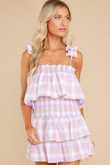 Change Your Tune Pink Plaid Cotton Two Piece Set - Red Dress