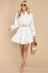 Chase The Moon Ivory Lace Dress - Red Dress