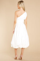 Cheery Times White Midi Dress - Red Dress