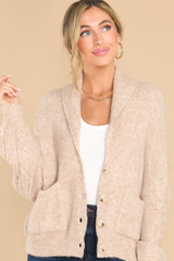 Cool Perfection Taupe Cardigan - Red Dress
