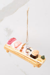 Dinner Is Served Sushi Board Ornament - Red Dress