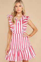 Dolly Candy Stripe Dress - Red Dress