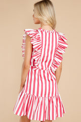 Dolly Candy Stripe Dress - Red Dress