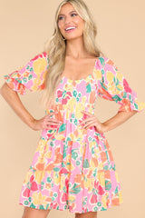 Don't Call It Quits Pink Floral Dress - Red Dress