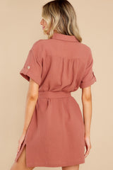 Don't Hold Back Rosewood Dress - Red Dress