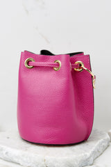 Drawn To You Hot Pink Leather Bag - Red Dress