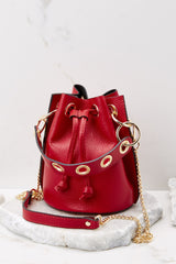 Drawn To You Red Leather Bag - Red Dress
