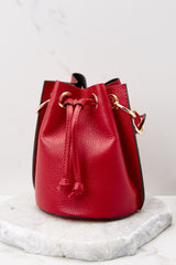 Drawn To You Red Leather Bag - Red Dress